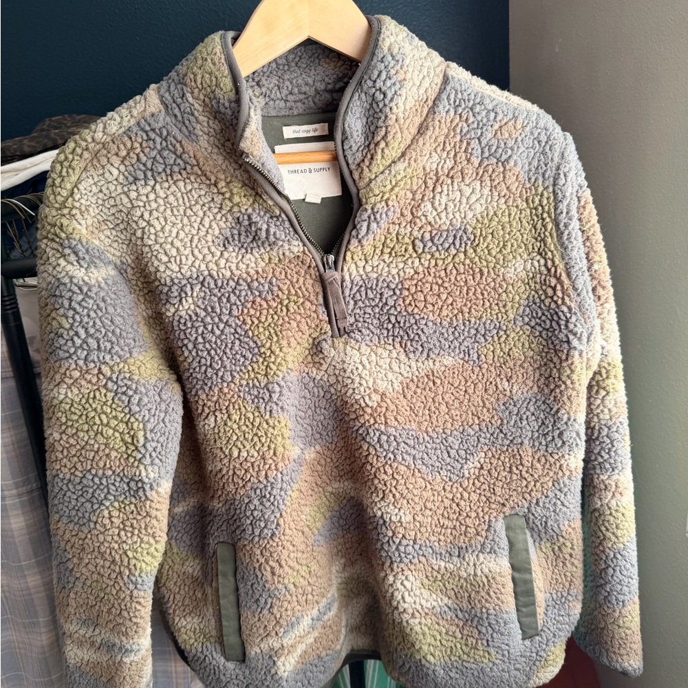 Thread & Supply Women’s Zip Up Sweater - Gray, Tan, Green